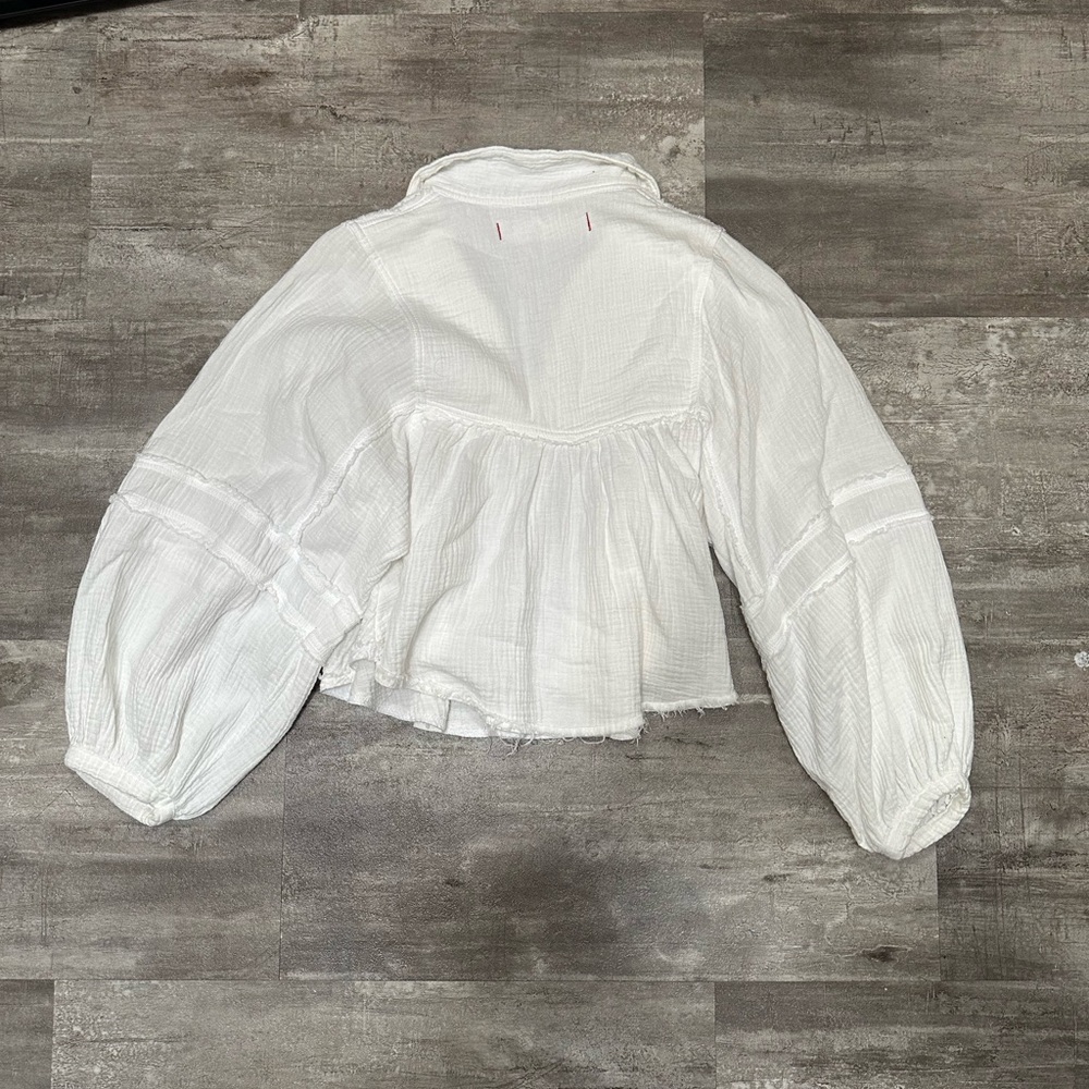 We The Free Cream Textured Blouse - Picture 2 of 3